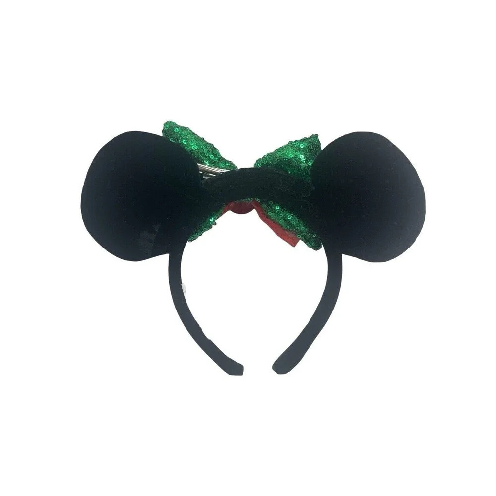 Disney Parks Minnie Ears Christmas Holiday Light Up Bow Barrette Hair Clip Green - Picture 8 of 16